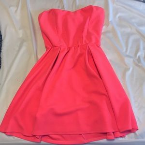Charlotte Russe pink strapless open back dress L